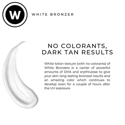 White bronzer sunbed cream with no colorants - information