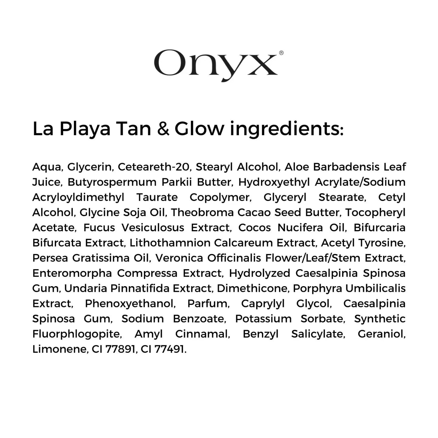 Glow body lotion - ingredients list